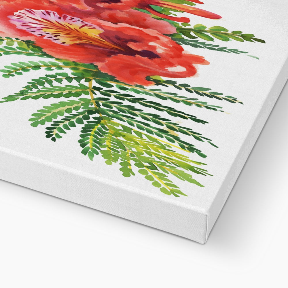 Humming Bird & Florals Canvas