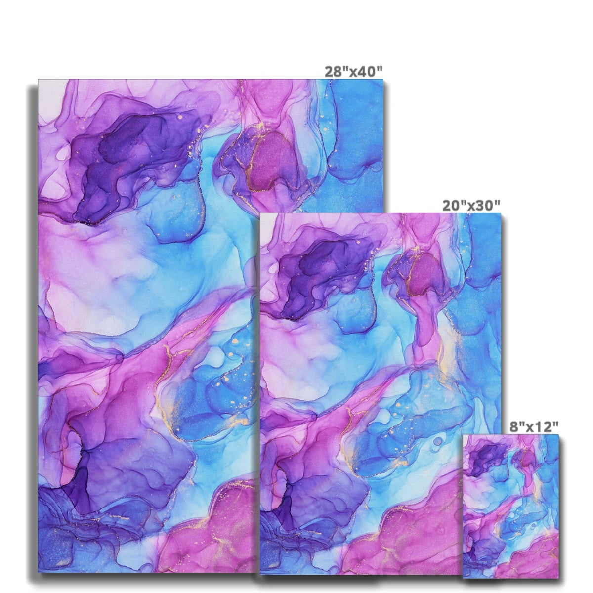 Blue & Purple Abstract Wall Art Canvas