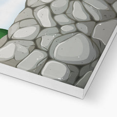 Grey & Blue Stone Wall Art Illustration Canvas