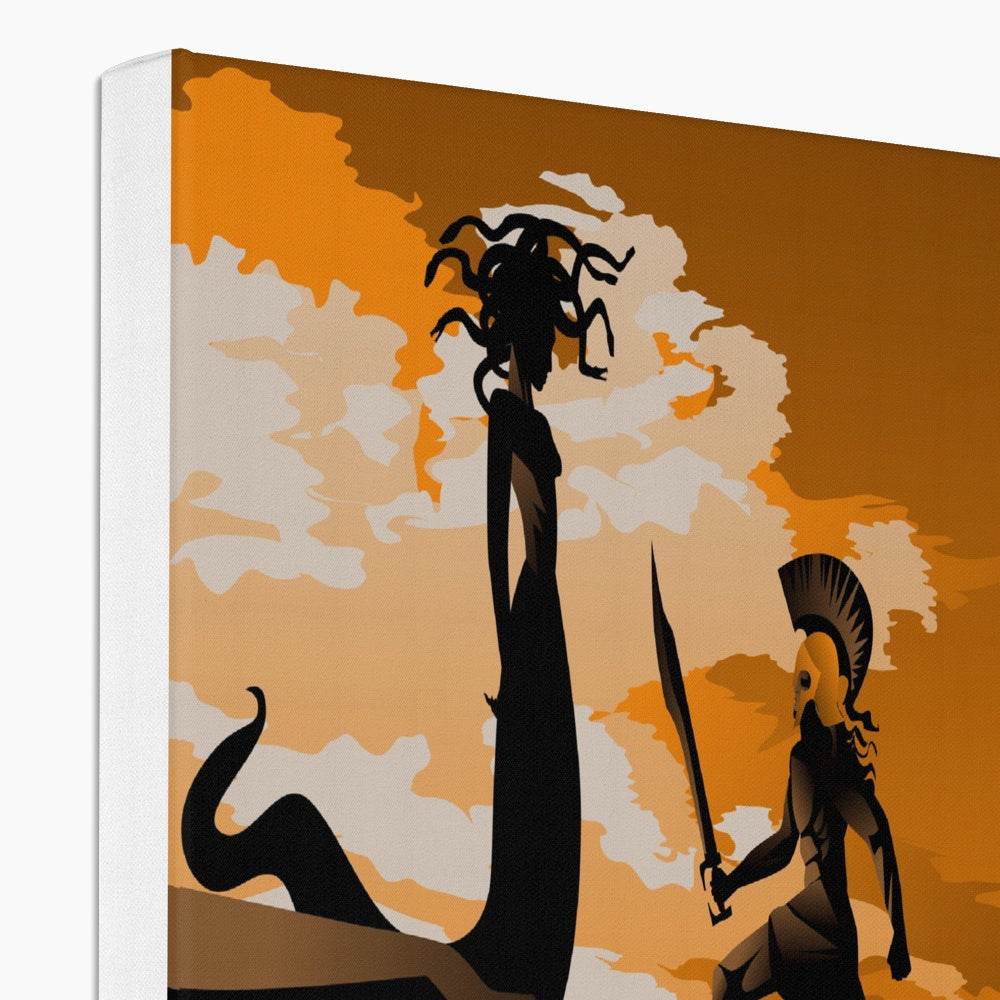 Medusa & Perseus Illustration Canvas