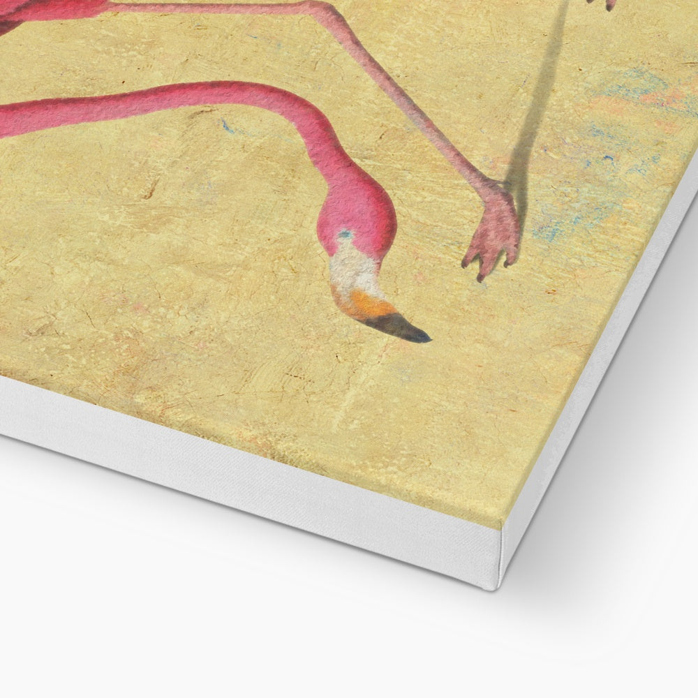 Pink Flamingo Portrait Canvas