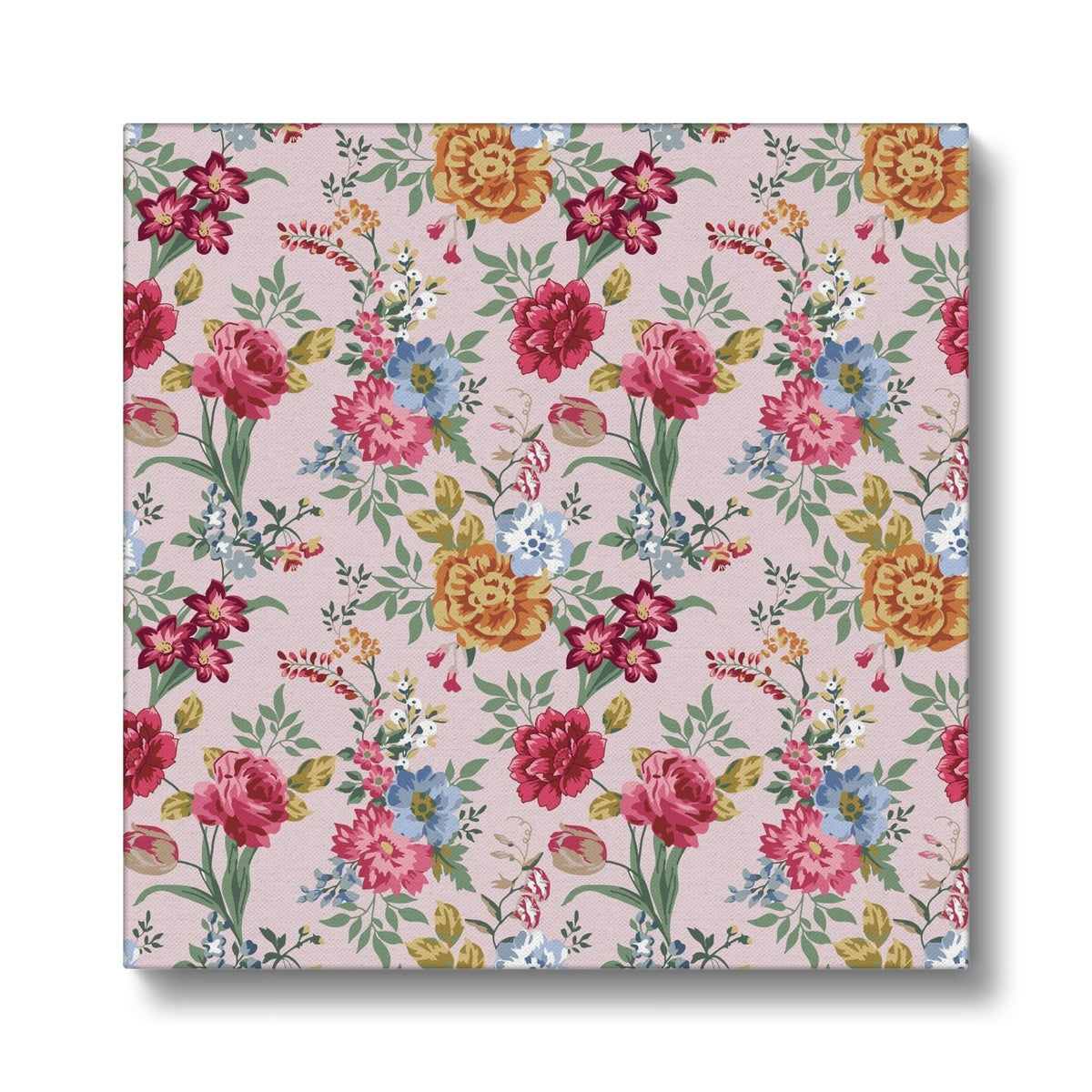 Maximal Pink Tinted Floral Print Canvas