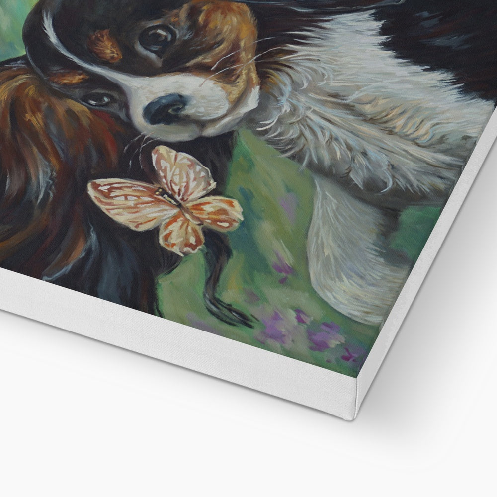 Butterfly & Basset Hound Painting Canvas