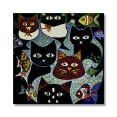 Egyptian Cluster Cats Painting Canvas