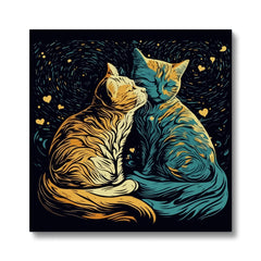 Van Gogh's Cats Beauty Canvas