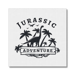 Black &White Jurassic Adventure Art Canvas