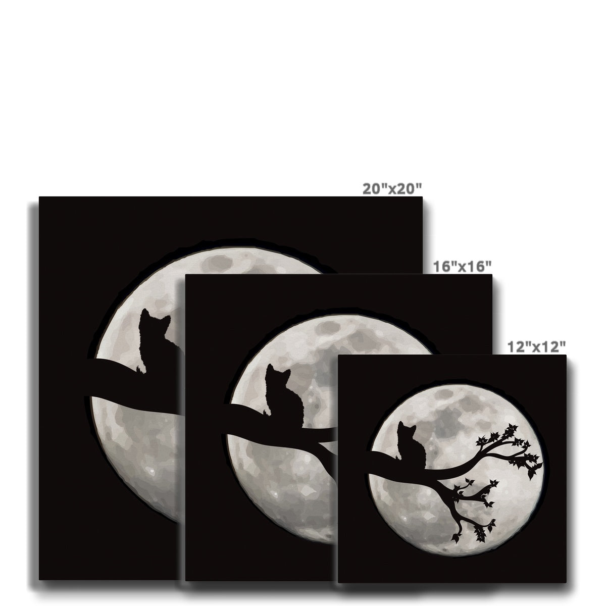 Cat , Moon & Tree Vision Canvas