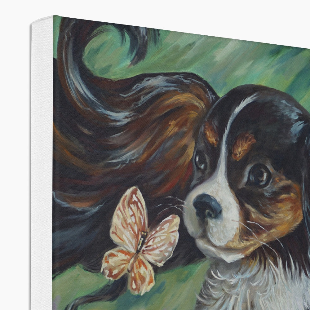 Butterfly & Basset Hound Painting Canvas