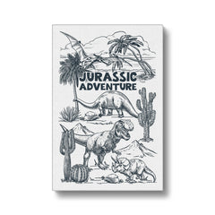 Monochromatic Jurassic Park Poster Canvas