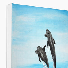 Seaside Symphony: Dolphin Art  Canvas