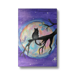 Cat Shadow On Tree Oil Painting Canvas