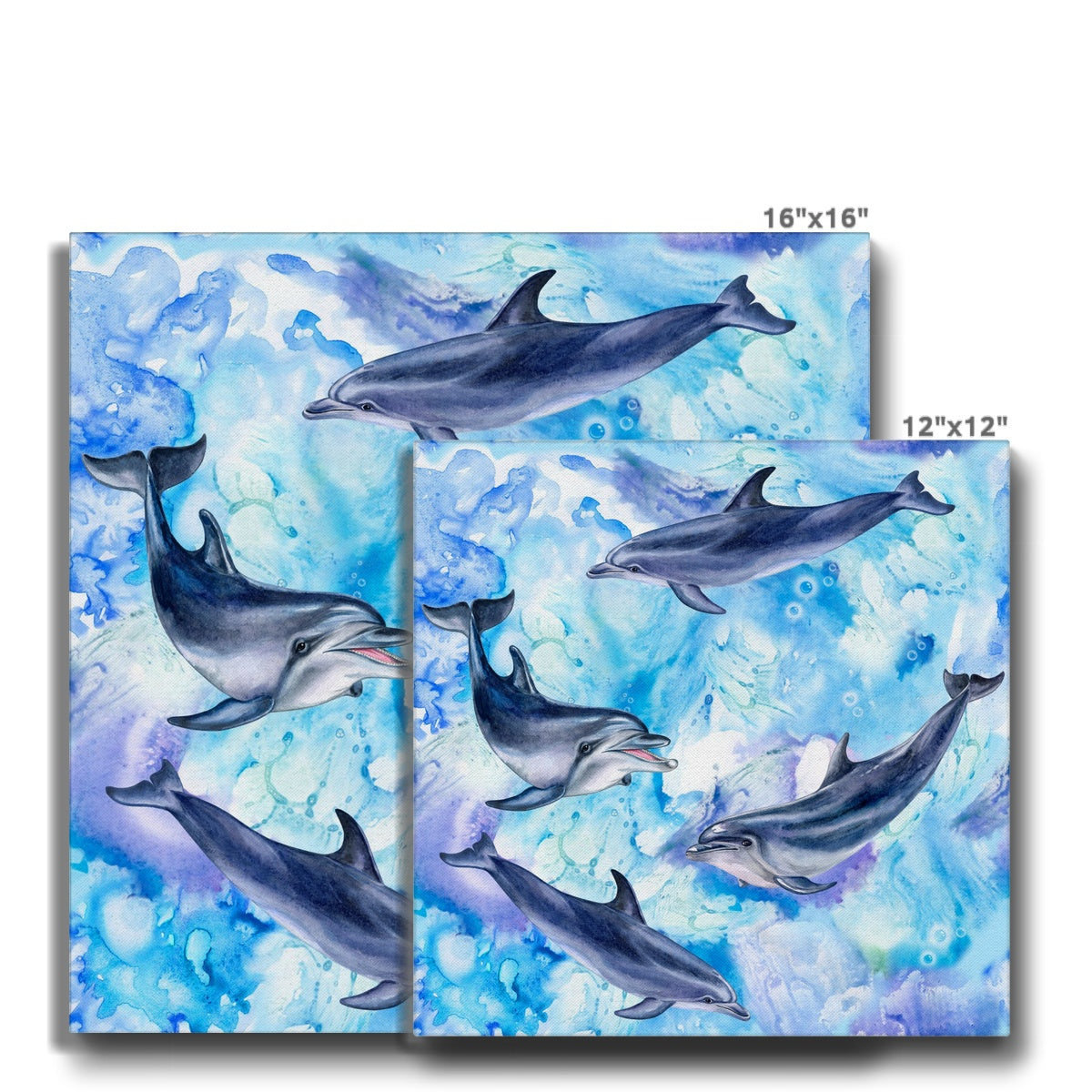 Oceanic Expressions By Dolphins  Canvas