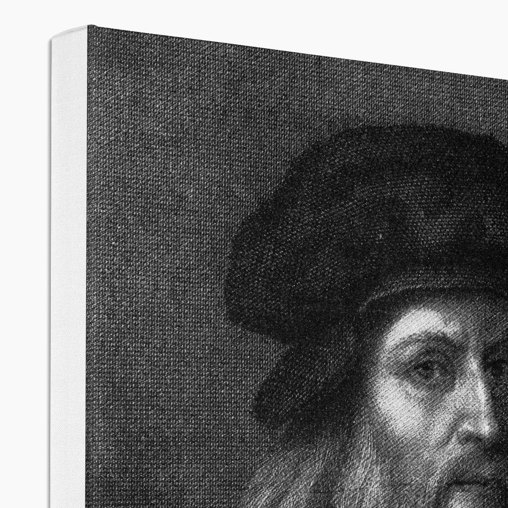 Black & White Leonardo Da Vinci Portrait Canvas