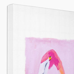 Dark Pink Flamingo Portrait Canvas