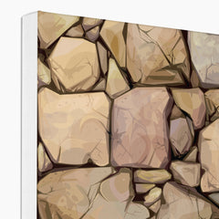 Brown Stone Wall Art Illustration Canvas