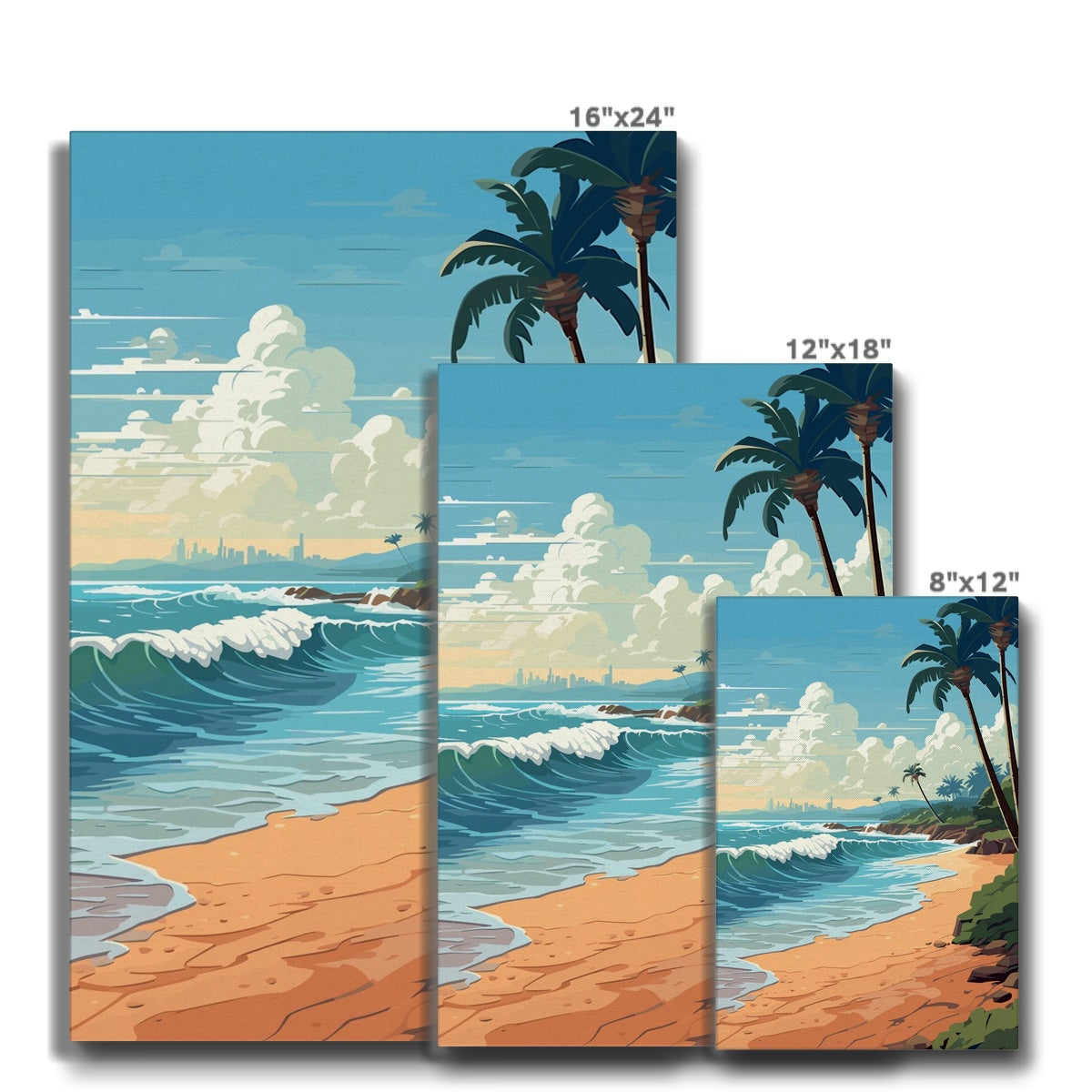 Captivating Ocean Shore Art Illustration Canvas