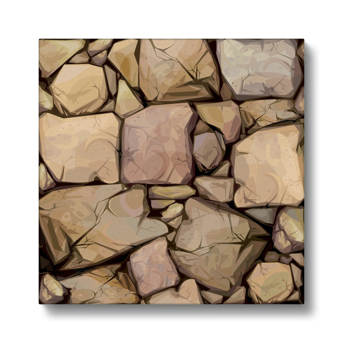 Brown Stone Wall Art Illustration Canvas