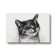 Happy Cat Monochrome Painting Canvas