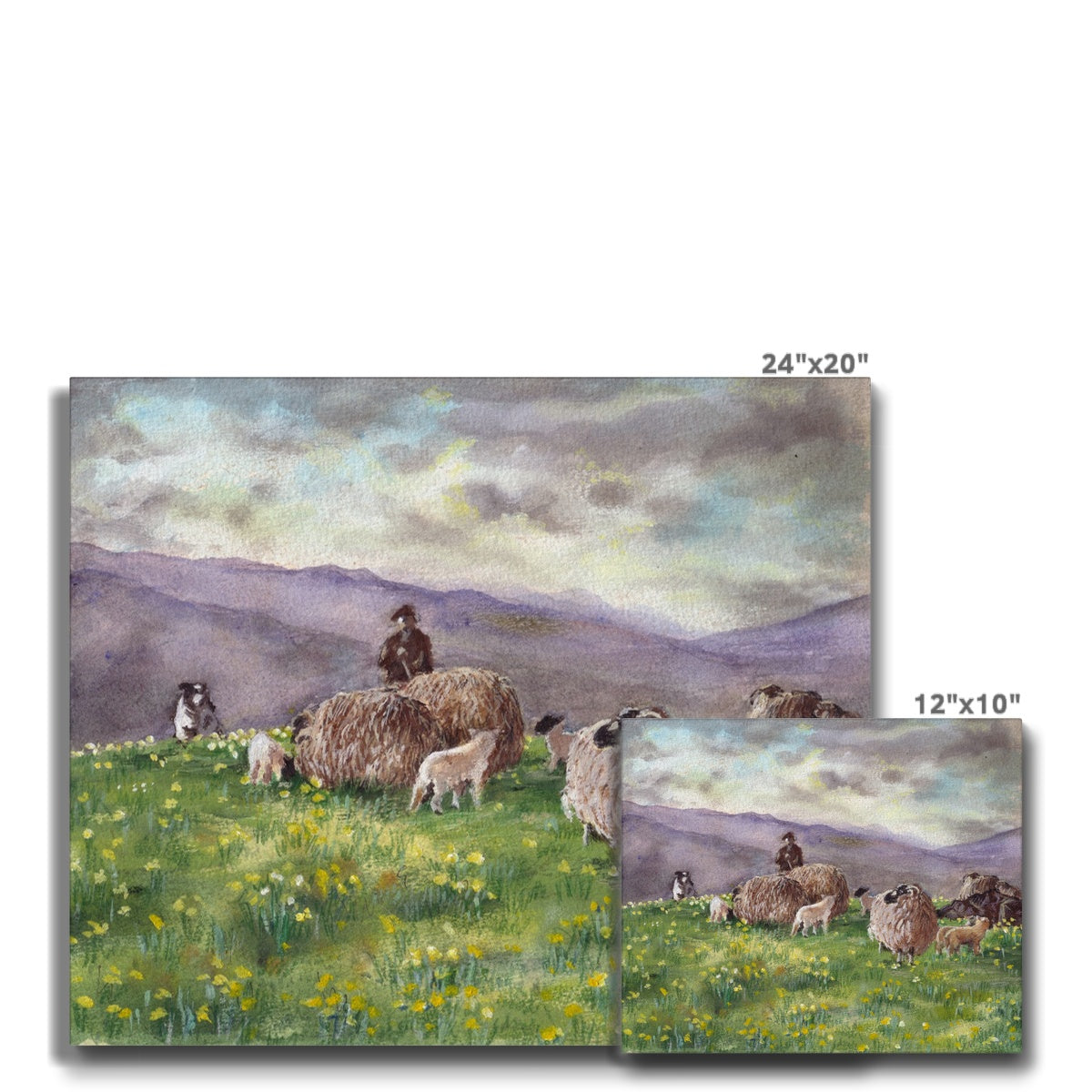 Oil Paintings Of Shepherd & Sheep Canvas