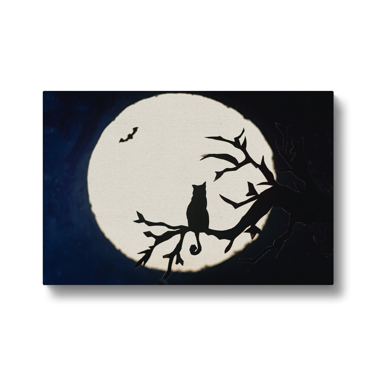 Cat , Moon & Tree Scenery Canvas