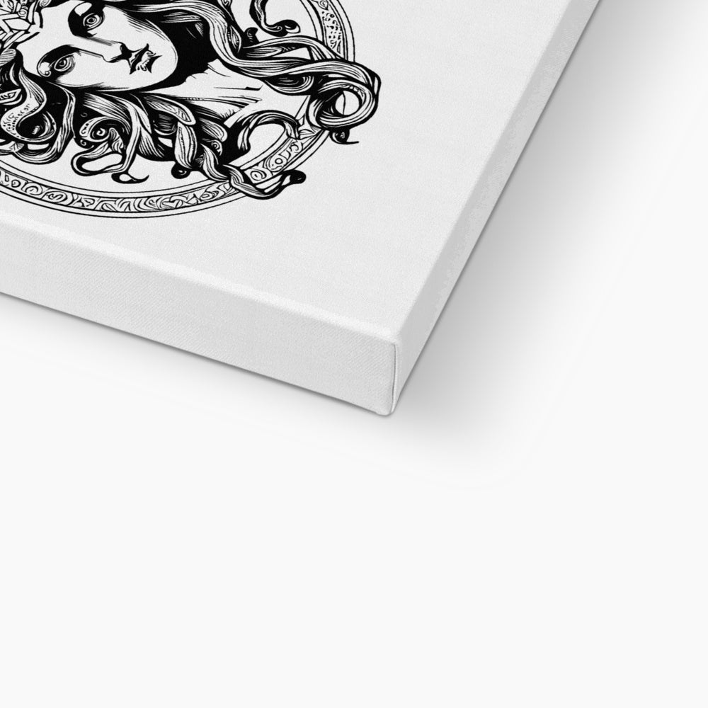 Black & White Medusa Illustration Canvas