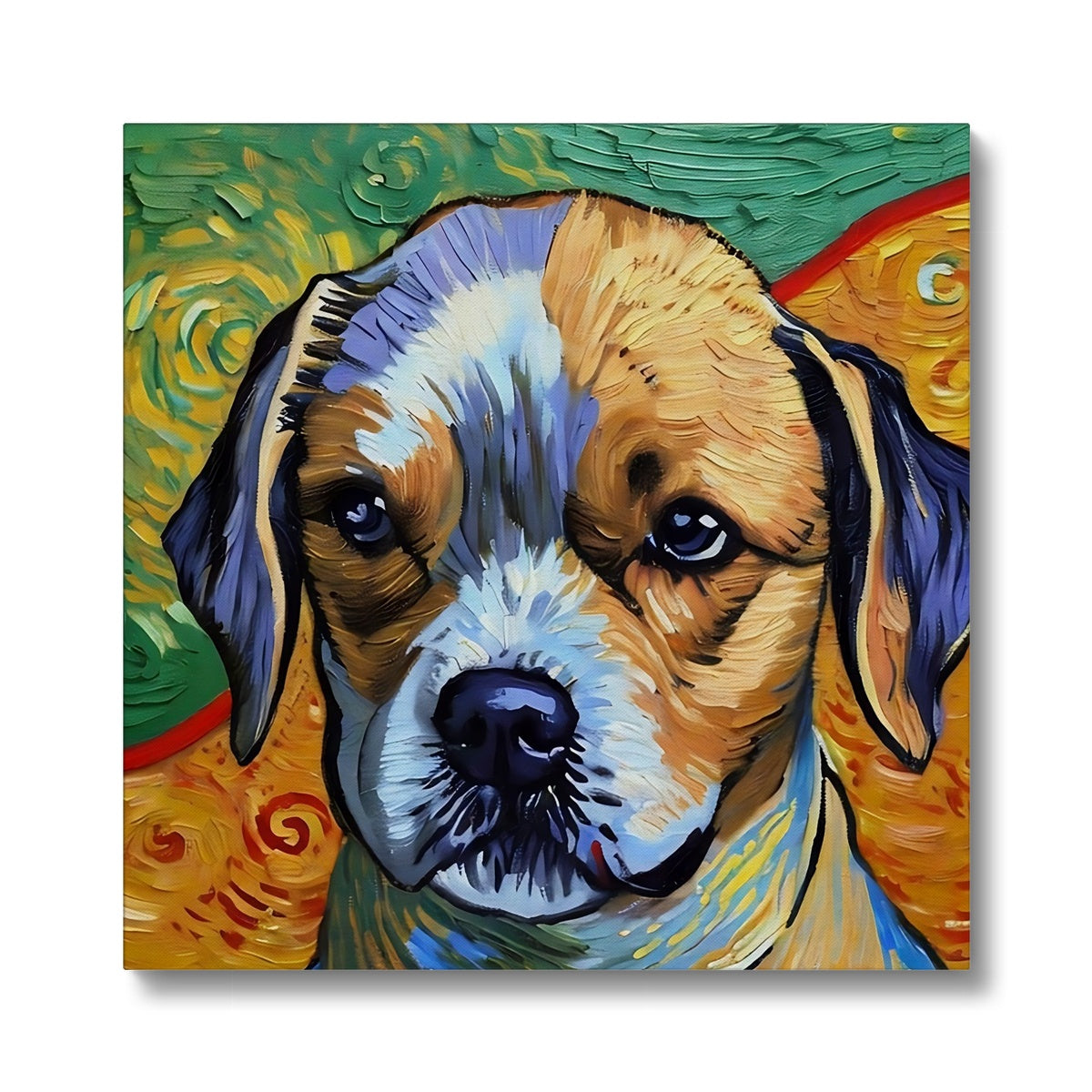 Cute Dog Colorful Illustration Canvas