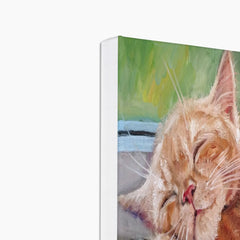 Sleeping Ginger Cat Oil Painting Canvas