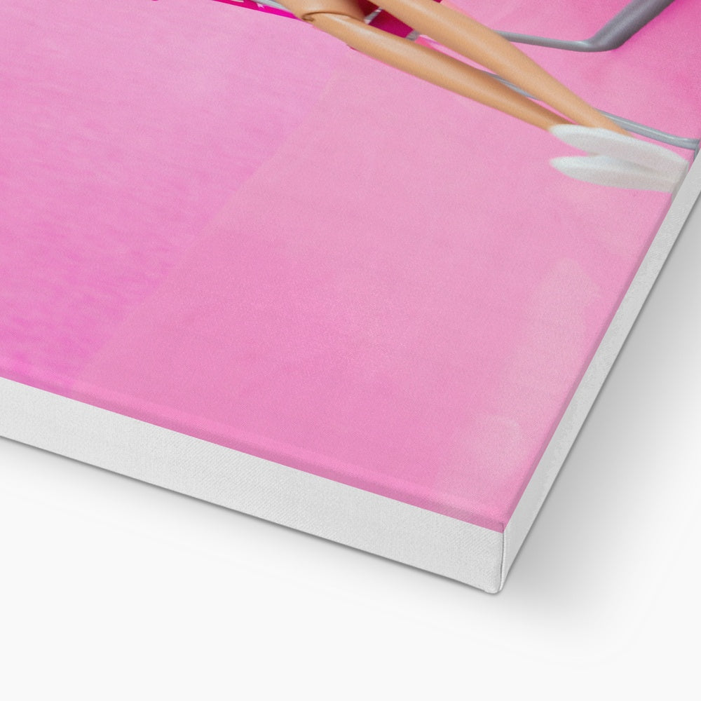 Barbie on Sunlounger Art Canvas