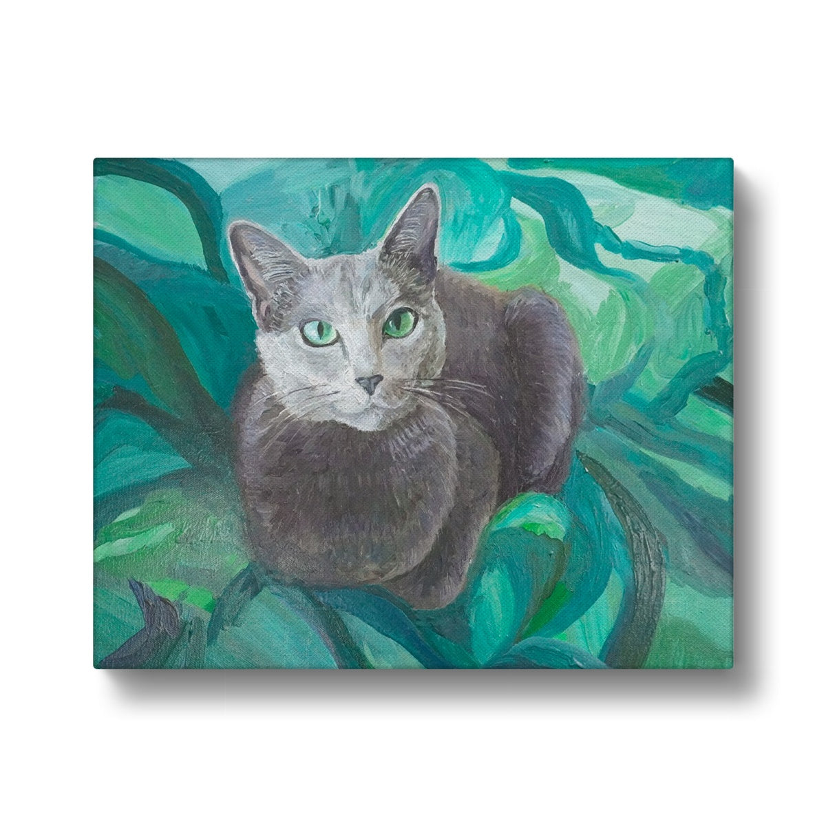 Russian Blue Cat Portrait Canvas