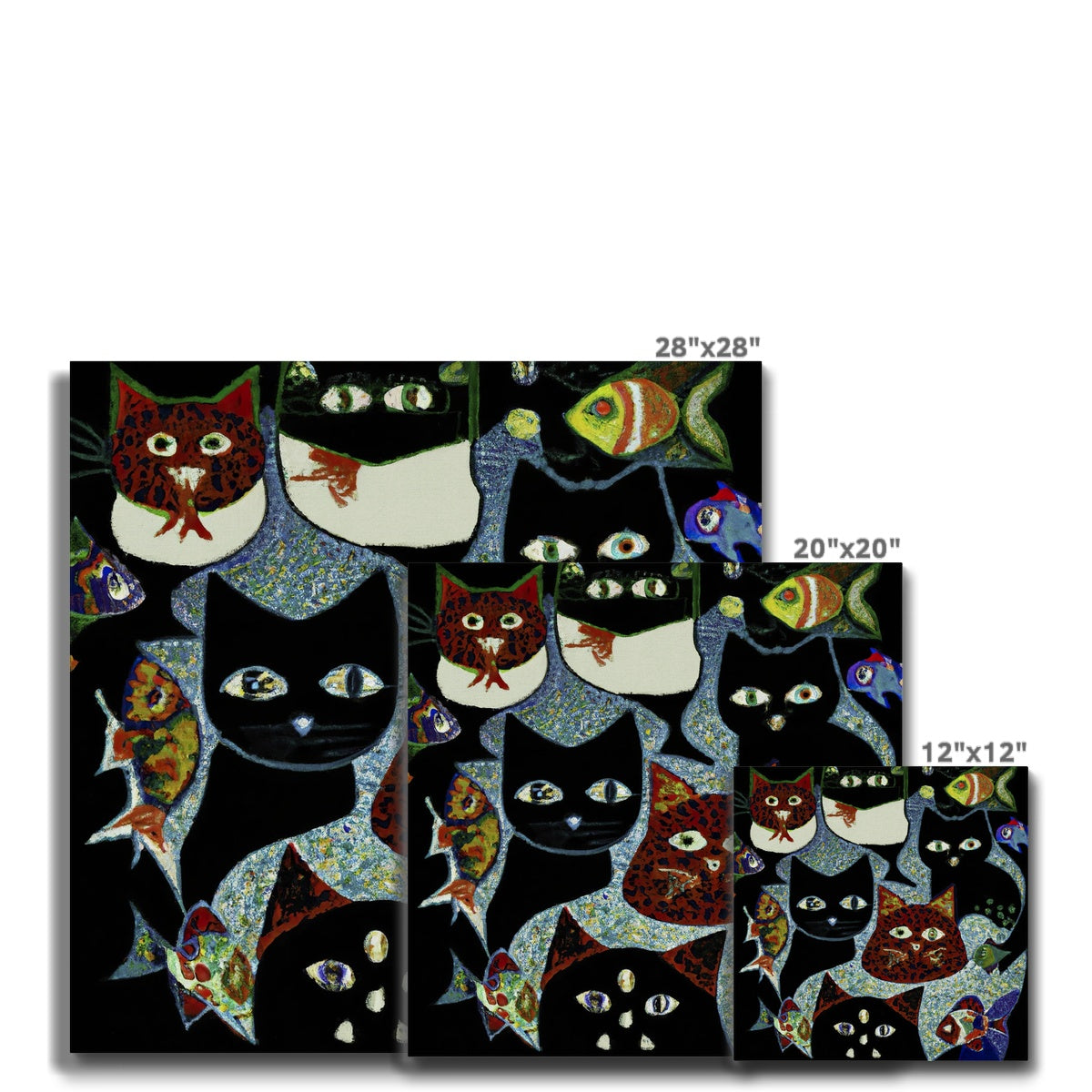 Egyptian Cluster Cats Painting Canvas