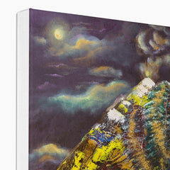 Tigers In Mountains During Night Art Canvas
