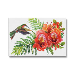 Humming Bird & Florals Canvas