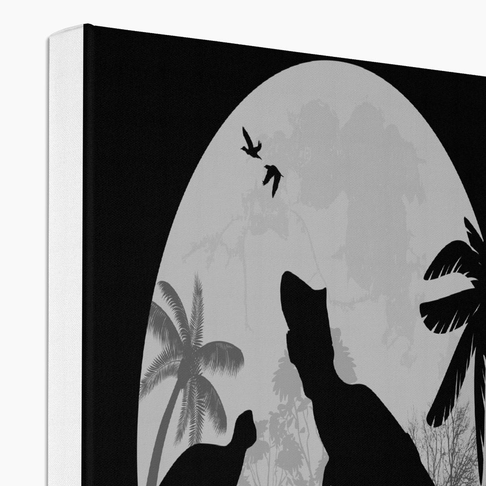 Black & White T-Rex Art Canvas