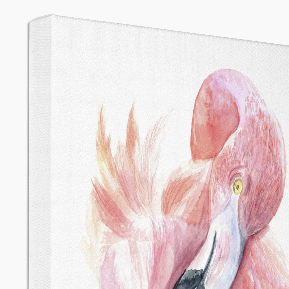Nuzzling Flamingo Oil Painting Canvas