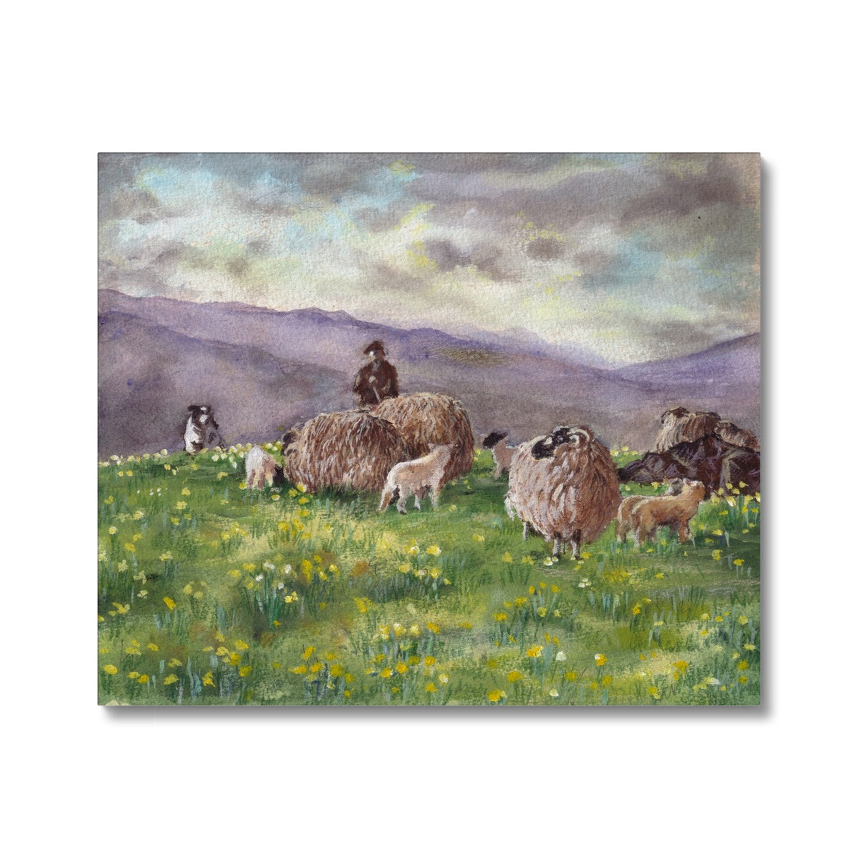 Oil Paintings Of Shepherd & Sheep Canvas