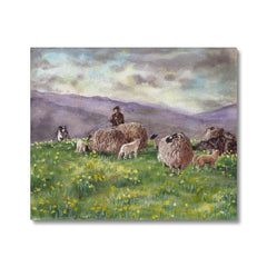 Oil Paintings Of Shepherd & Sheep Canvas