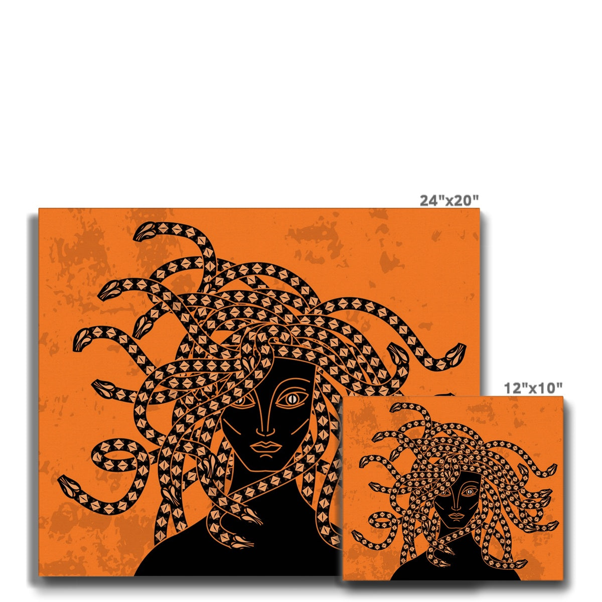 Black & Orange Medusa Illustration Canvas