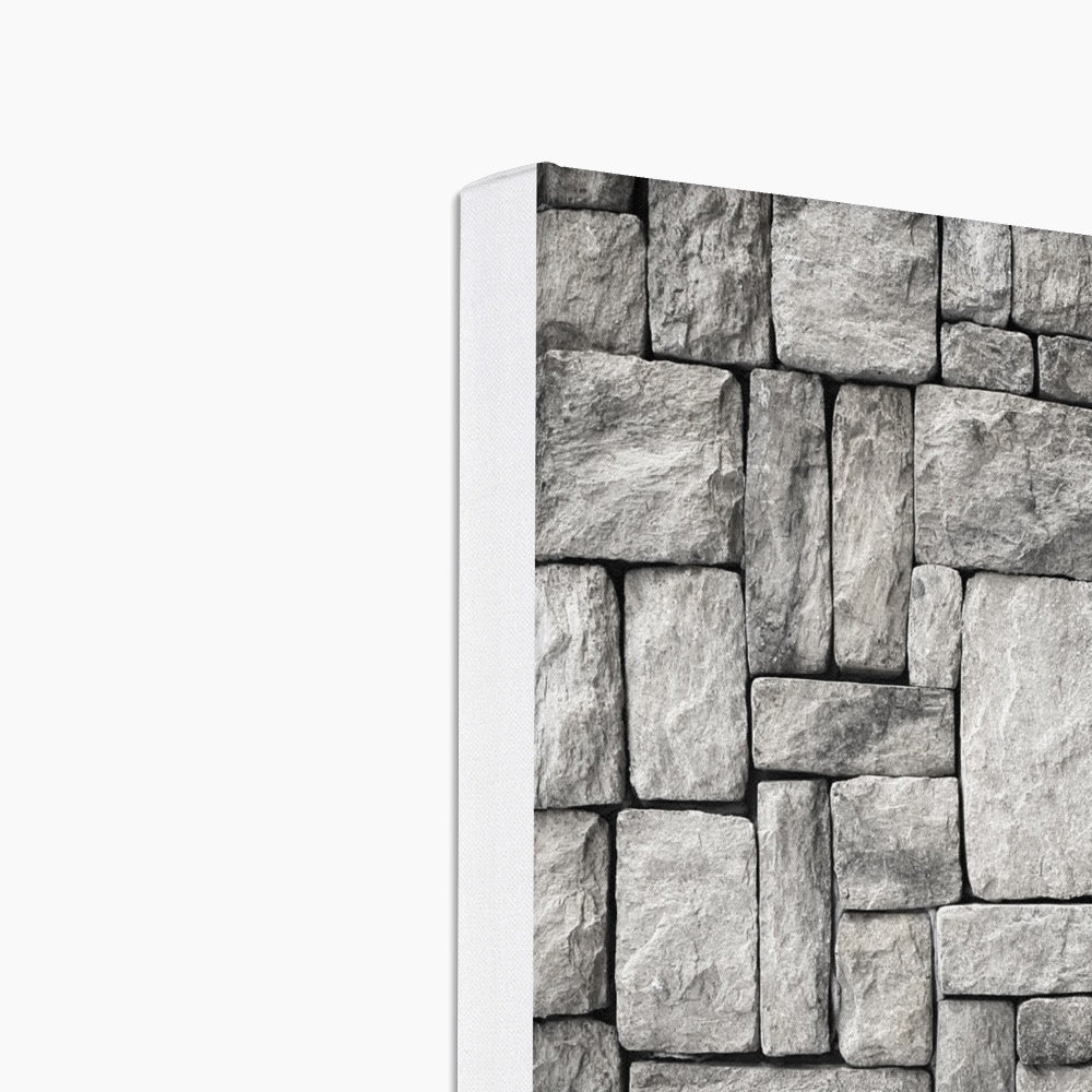 Greyscale Stone Wall Art Canvas