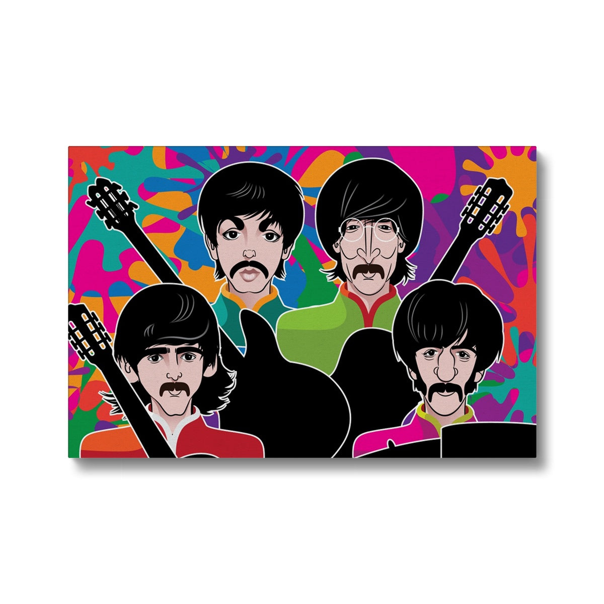 Illustration Artwork Of The Beatles Band Canvas