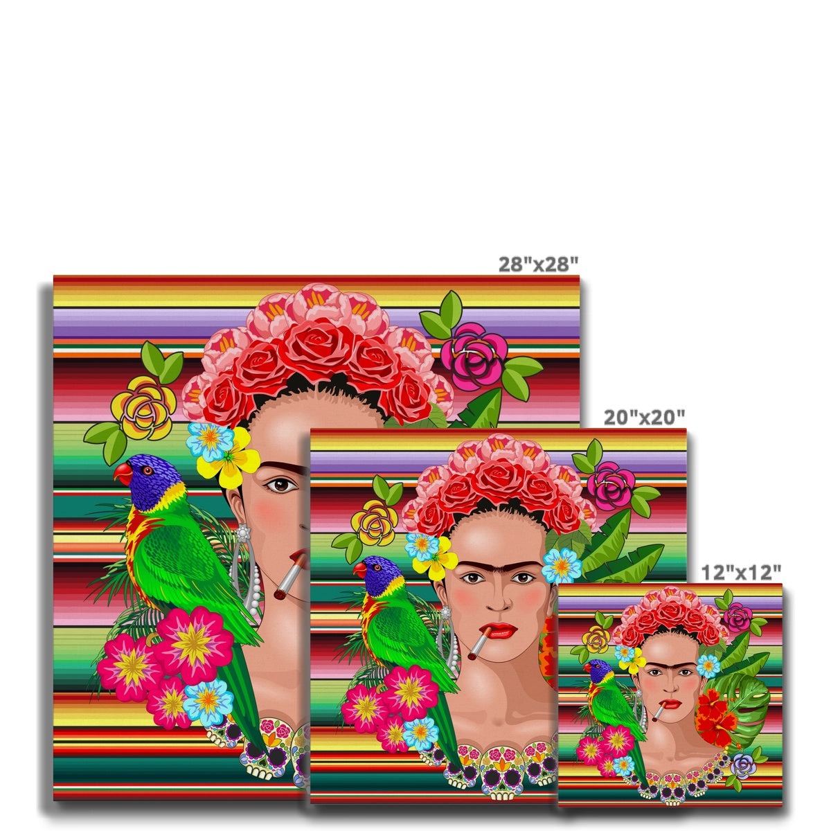 Farida Kahlo & Retro Vibes Canvas