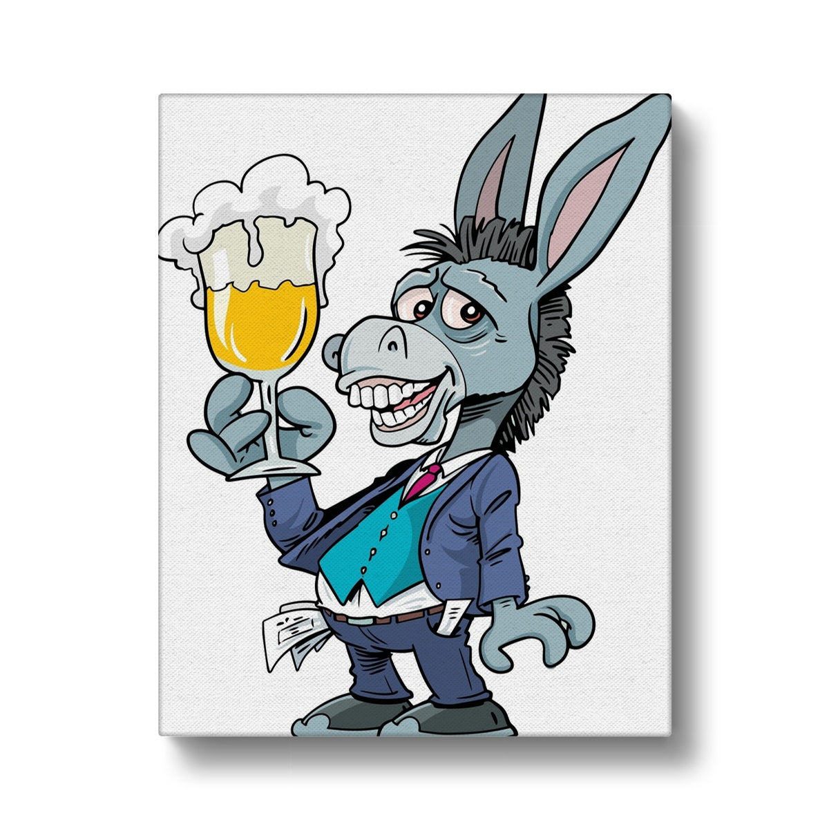 Donkey In Suit Art  Canvas