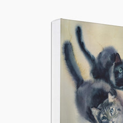 Two Black Cats Canvas