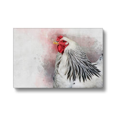 Elegant White Chicken Portrait Canvas