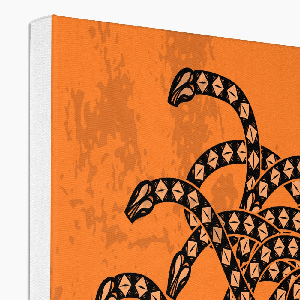 Black & Orange Medusa Illustration Canvas