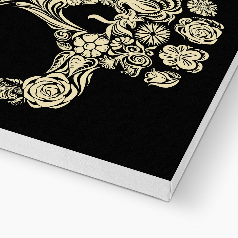 Skull Of Flowers Illustration Canvas