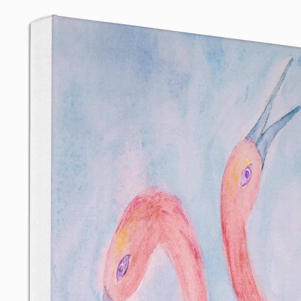 Three Flamingo's Singing Painting Canvas