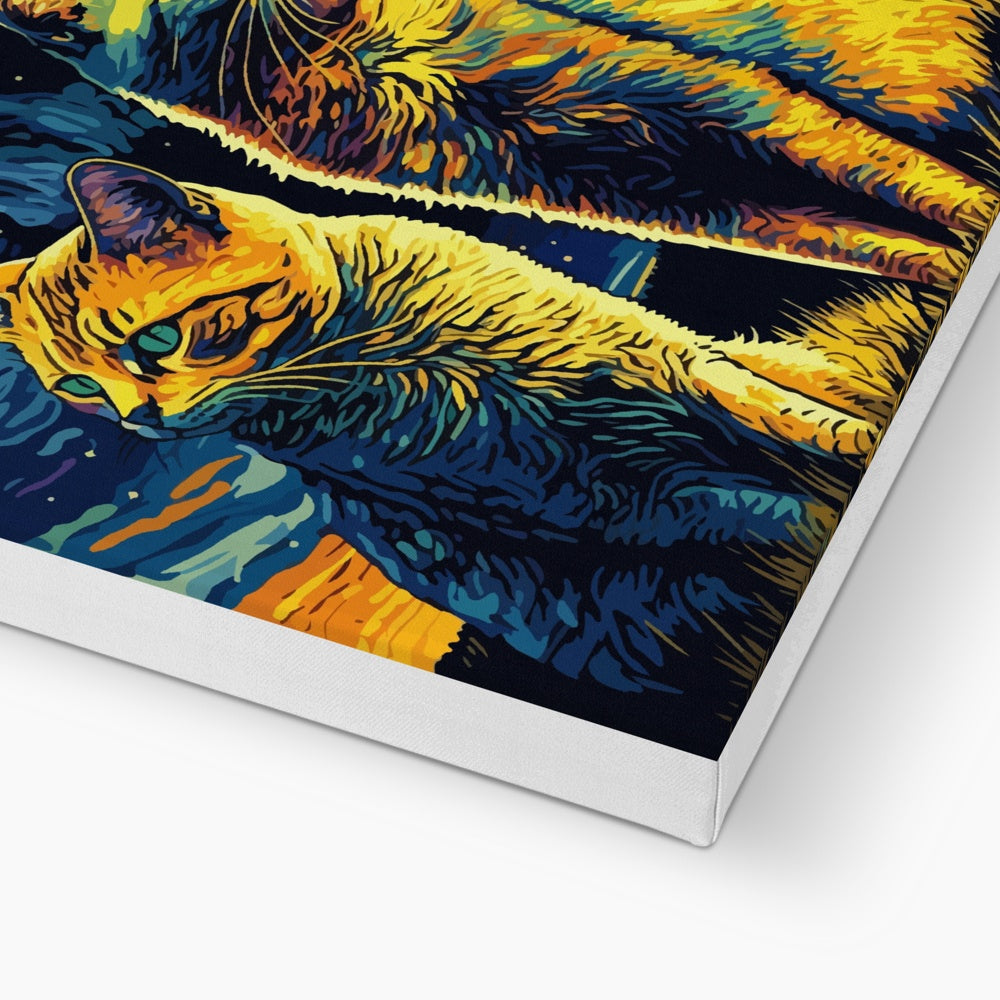 Cats In A Van Gogh Universe Canvas