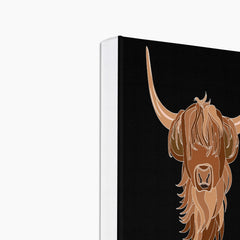 Illustration Of Highland Cow Canvas