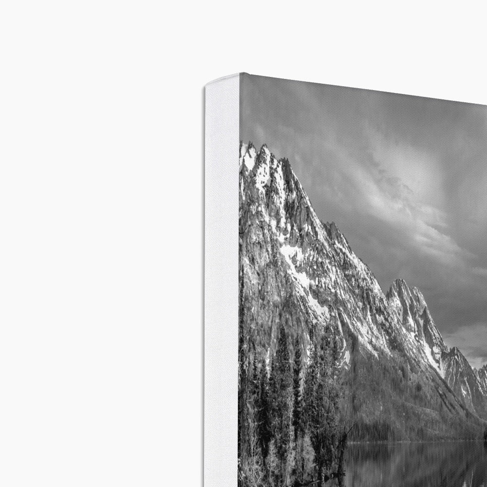 Monochrome String Lake Grand Teton Canvas