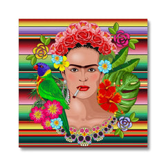 Farida Kahlo & Retro Vibes Canvas